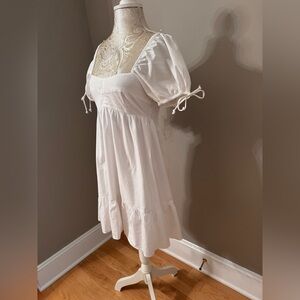 Sim & Sam White Puff Sleeve Sundress XS